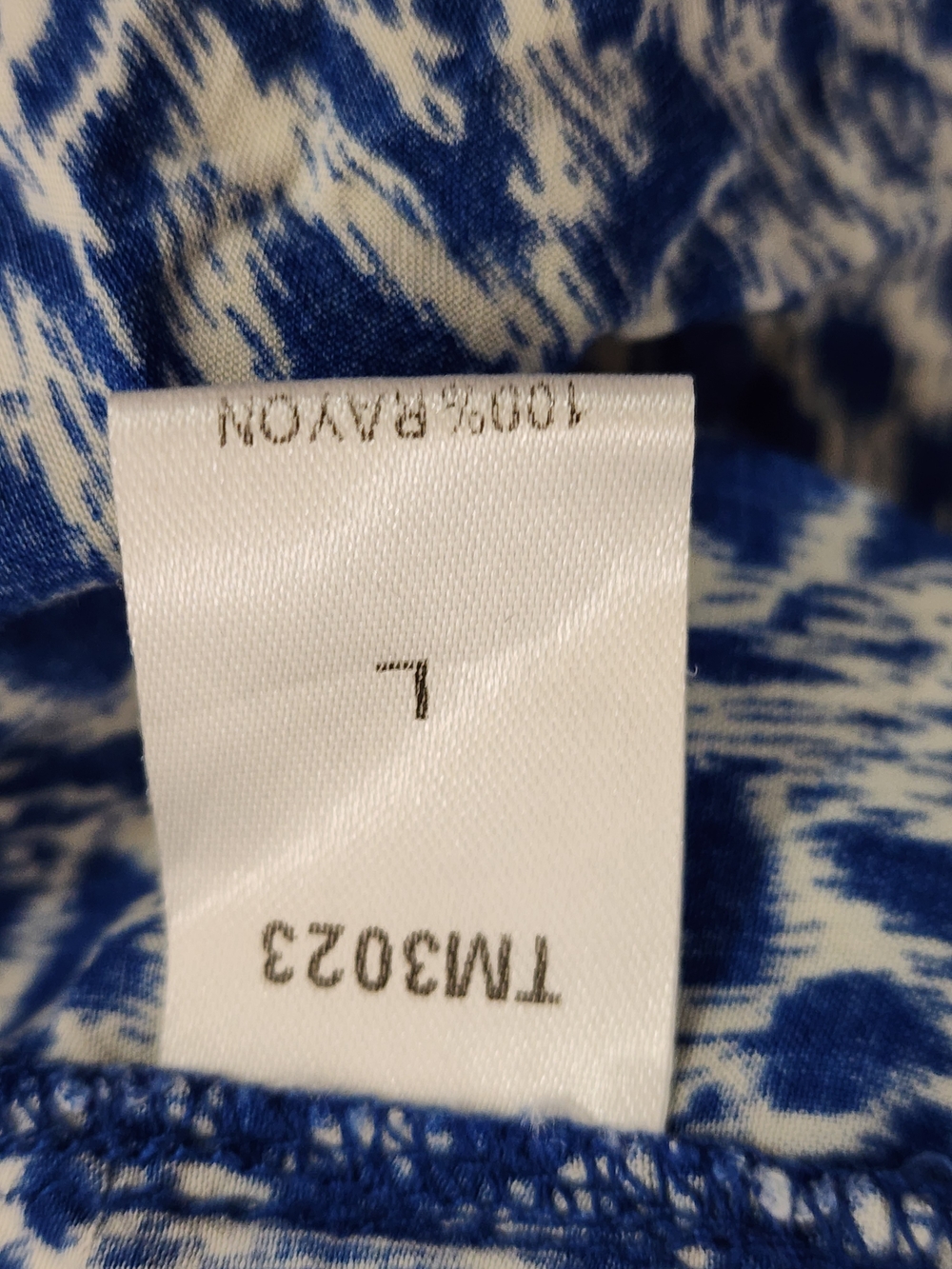 THML Blue Ikat Embroidered Boho Peasant Top Red Embroidery 3/4 Sleeve Women's - Picture 6 of 6